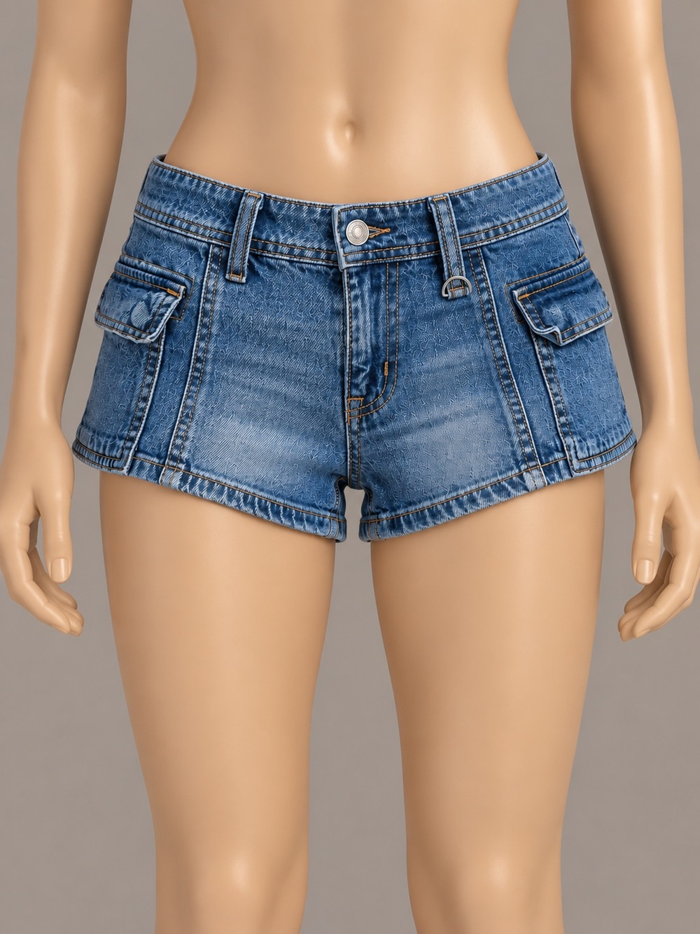 Aรฉropostale Mid-Rise Shorty Denim Cargo Shorts Size 000